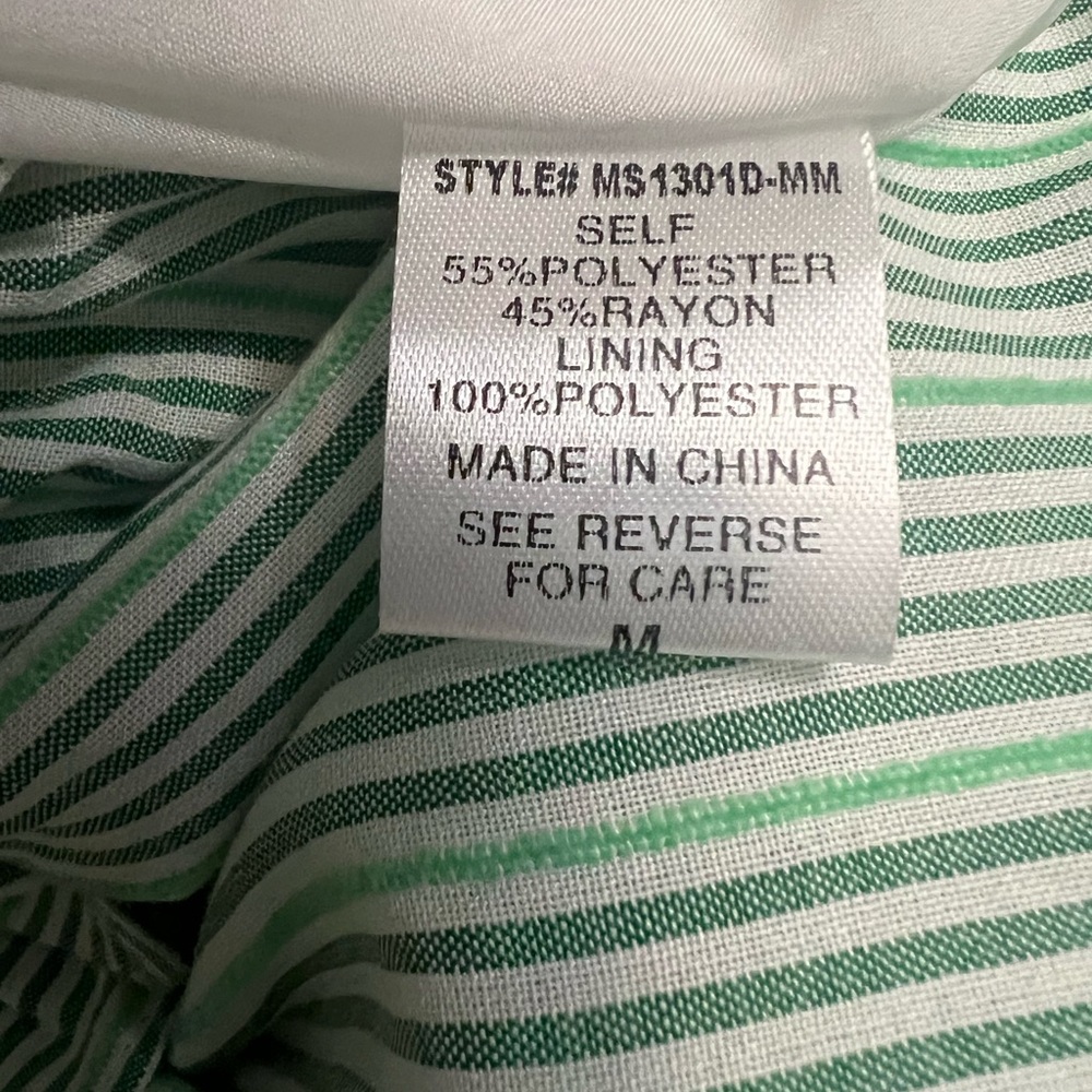 NWOT Meet me in Santorini Green and. White Striped Maxi Dress - Picture 3 of 6